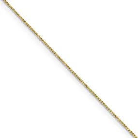 0.65mm 10k Yellow Gold Diamond Cut Wheat Chain Necklace