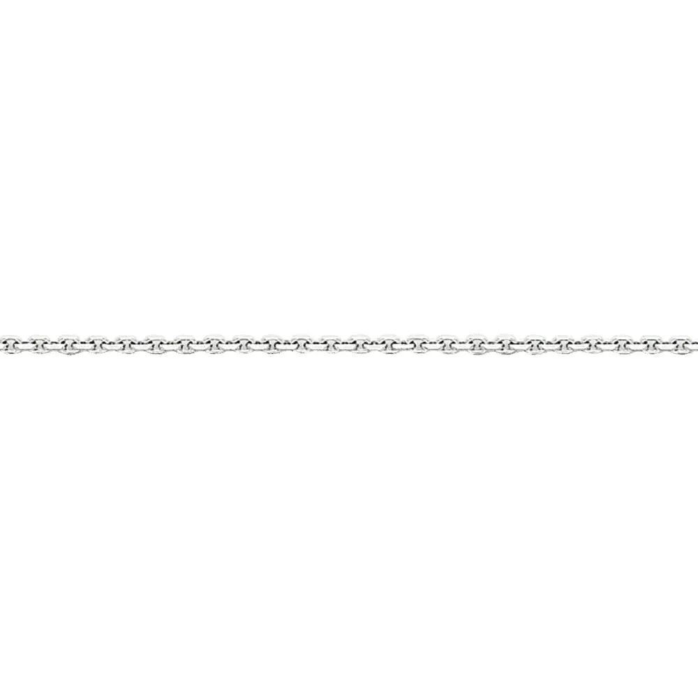 0.95mm 14k White Gold Diamond Cut Cable Chain Necklace