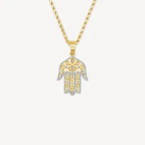 10k Diamond Hamsa Hand Necklace