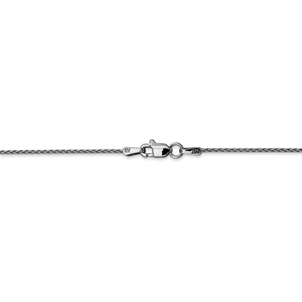 1.2mm, 14k White Gold, Solid Parisian Wheat Chain Anklet