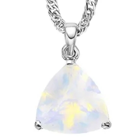 1/3 CT CREATED ETHIOPIAN OPAL 10KT SOLID GOLD PENDANT