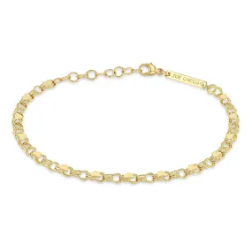 14k Gold Heart & Double Link Chain Bracelet