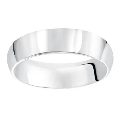 14k White Gold 4mm Wide Plain Band, size 8.0