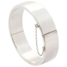 1.5cm Plain Flat Sterling Silver Square Edge Bangle