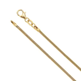 1.5mm 14k Yellow Gold Solid Round Snake Chain Necklace