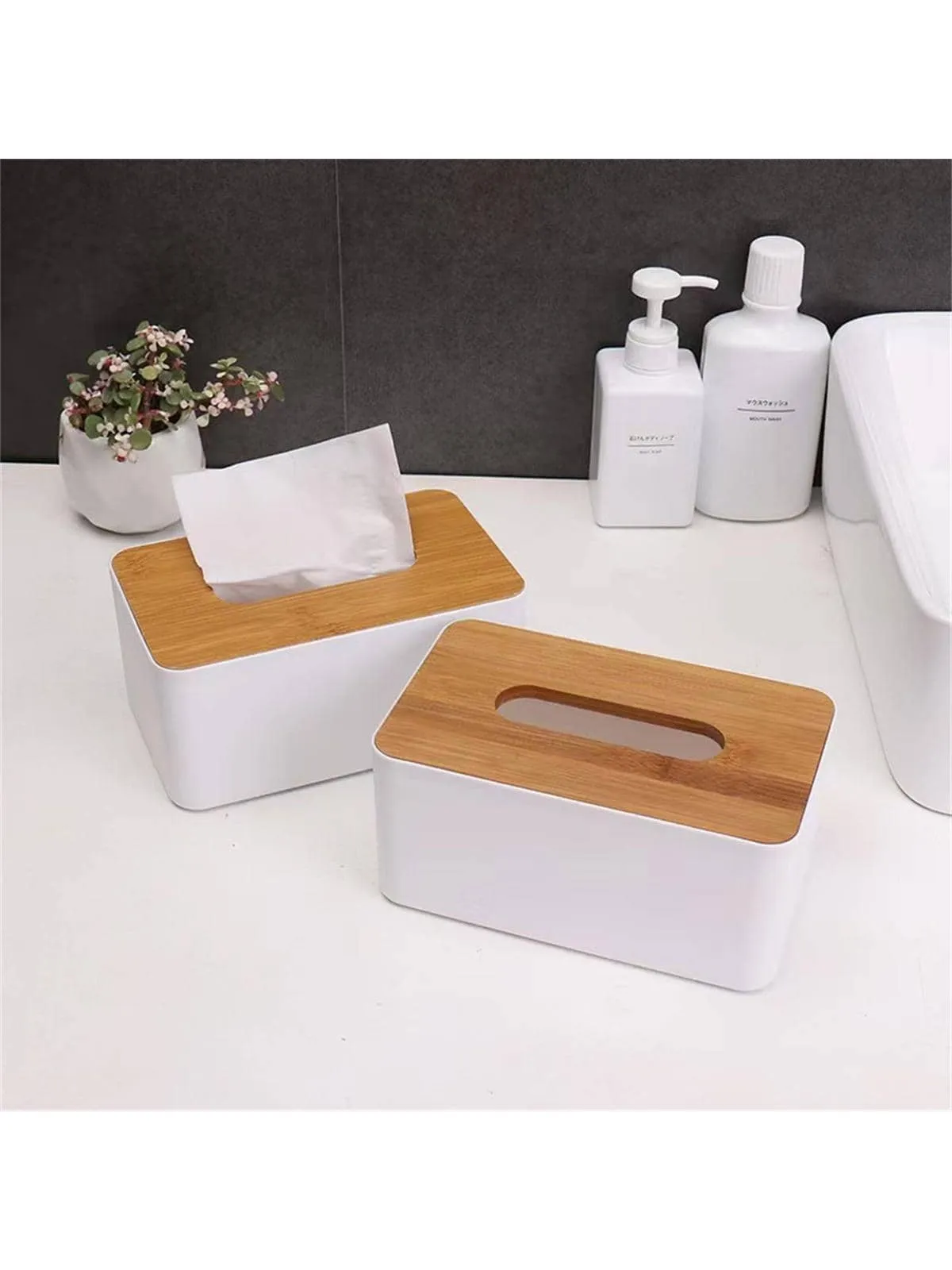 1pc Solid Color Tissue Storage Box, Simple Multi-purpose Tissue Box For Home