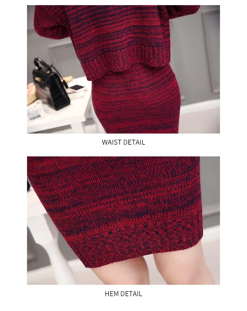 2-Piece Long Sleeve Gray Casual Sweater Dress for Women Ideal for Office