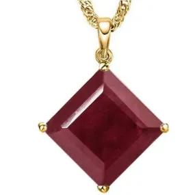 5.06 CT RUBY 10KT SOLID GOLD PENDANT