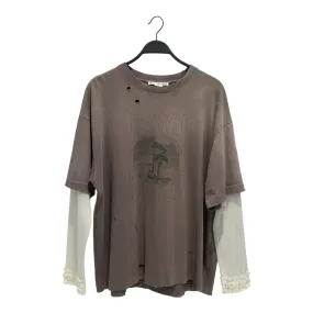 Acne Studios/LS T-Shirt/L/Cotton/BEG/Graphic/