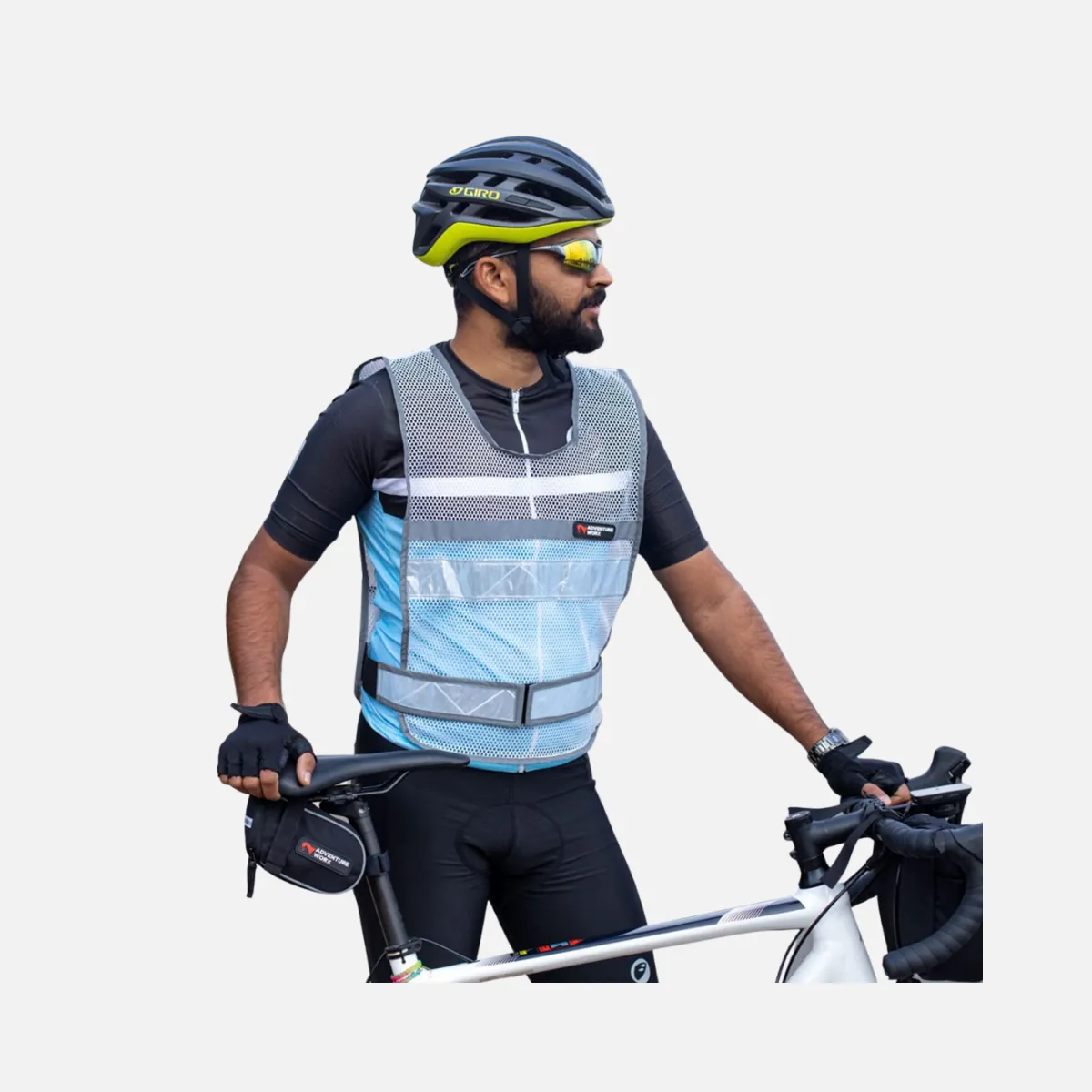 Adventure Worx Cycling Reflective Gilet –White/Yellow