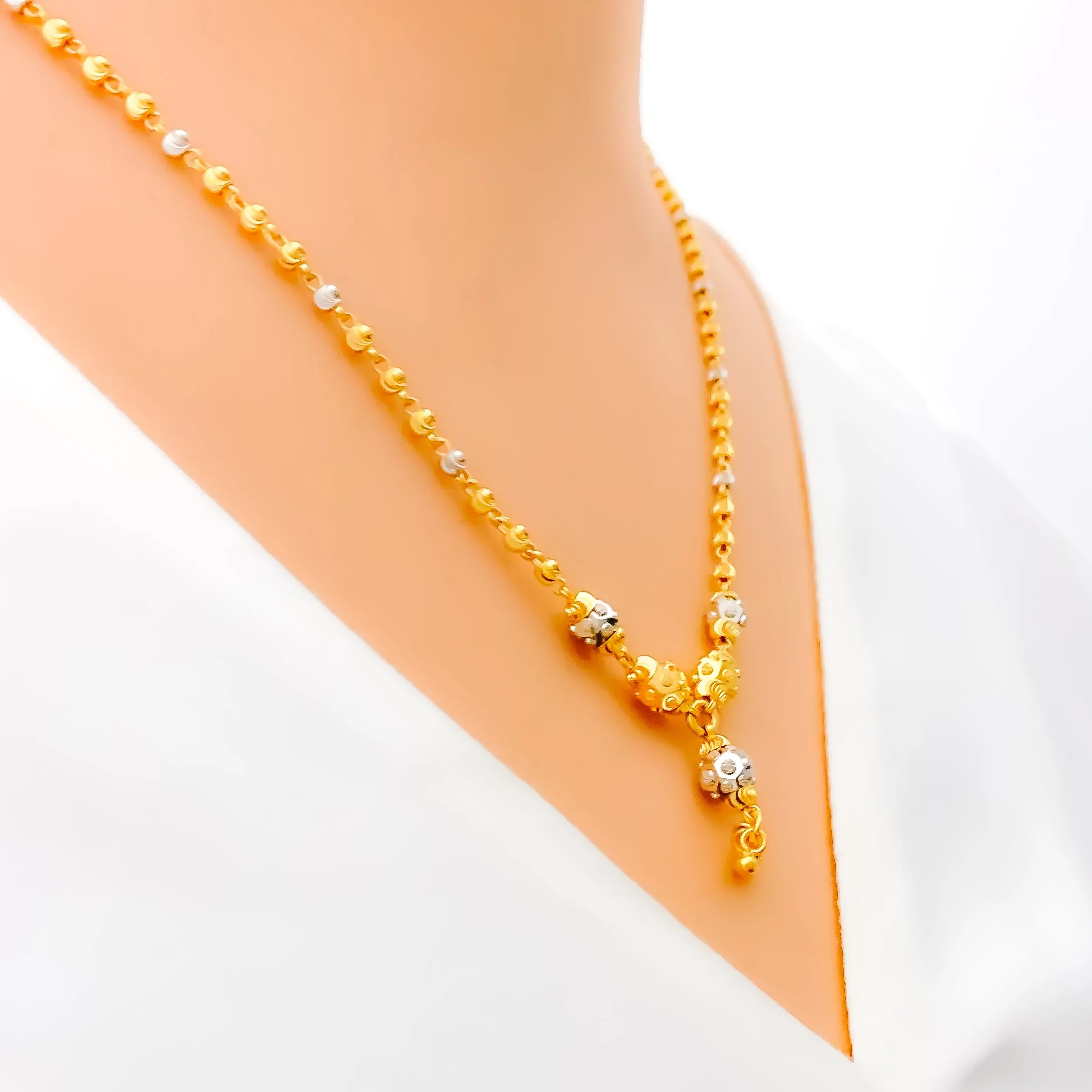 Alternating Two-Tone 22K Gold Necklace