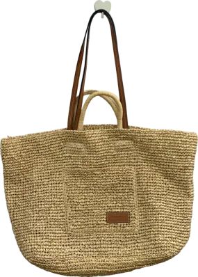 & Other Stories Natural Straw Tote Bag with Leather Handles