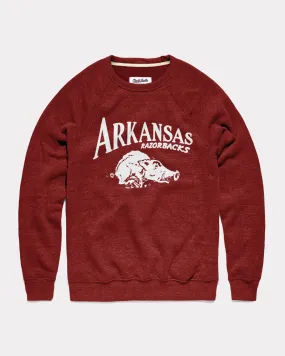 Arkansas Razorbacks Pennant Cardinal Crewneck