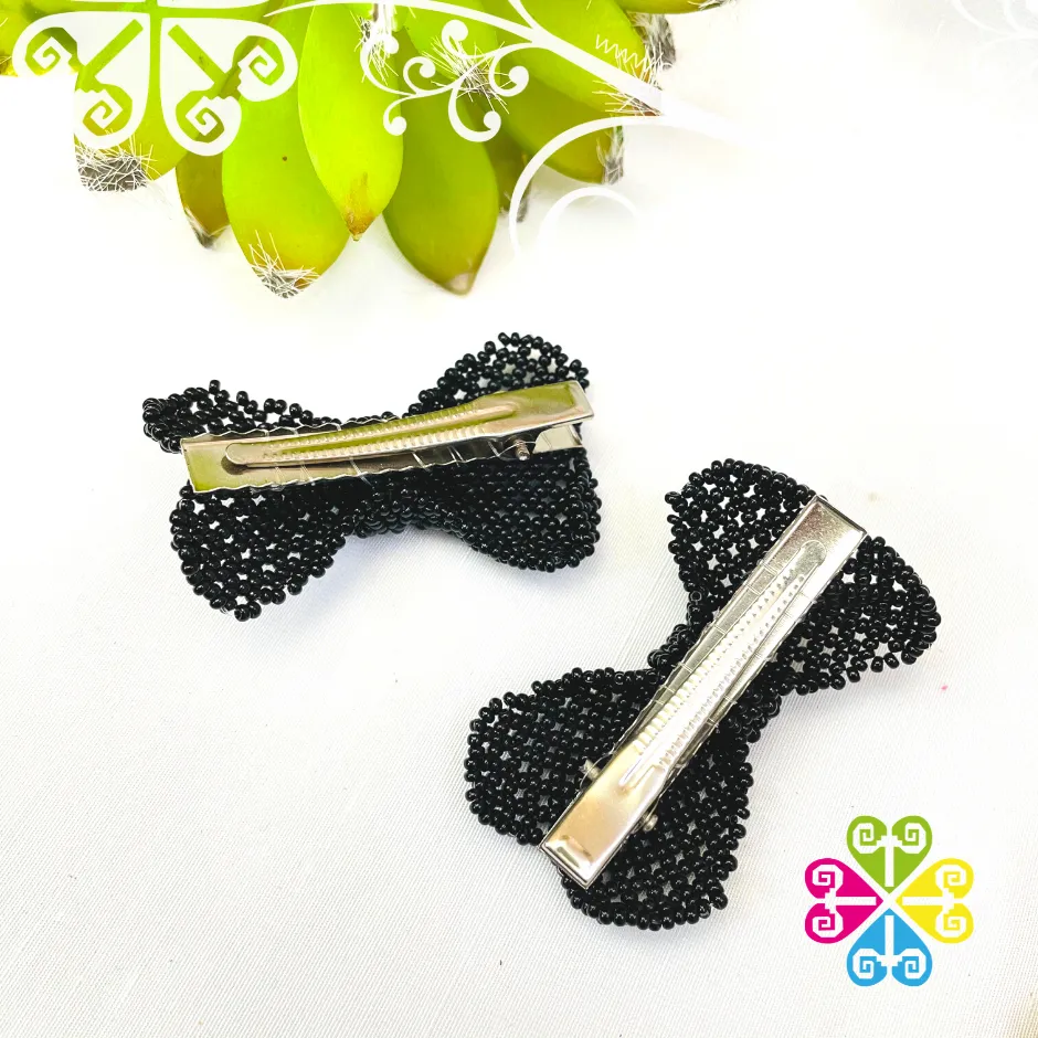 Beaded Bow Hair Clip