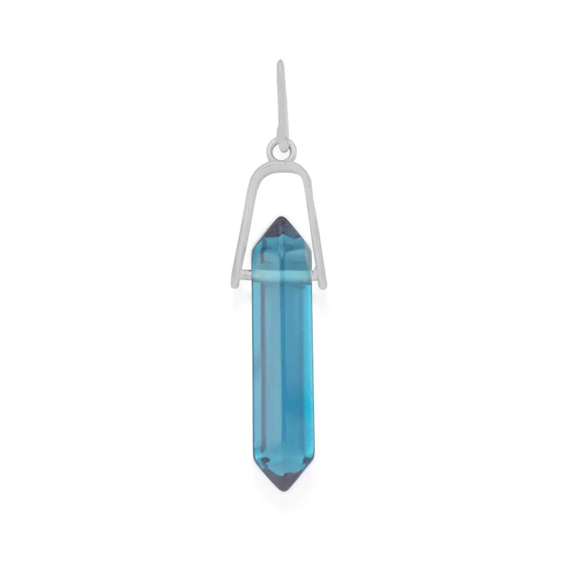 Blue Zircon Spike Necklace Pendant, December