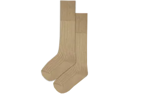 Boys 3/4 Plain Long Socks - Sand