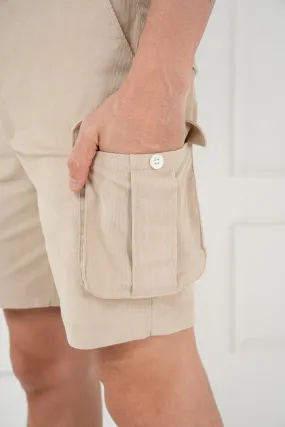 Buttercream Corduroy Stretch Cargo Shorts