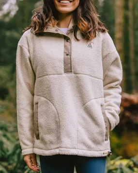 Calla Hooded Pullover Recycled Fleece - Birch