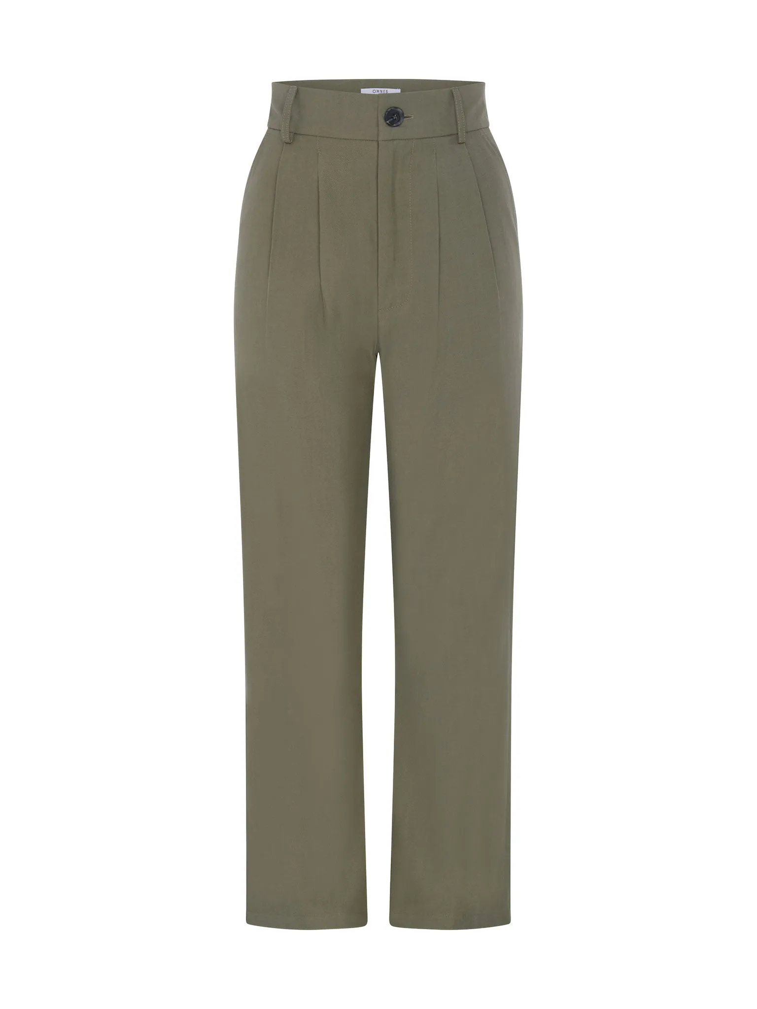 Cinnamon Relaxed Trousers in Mole Green Cotton/Tencel