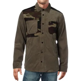 Club Room Men's Camouflage Colorblocked Corduroy Shirt Jacket, Green, M