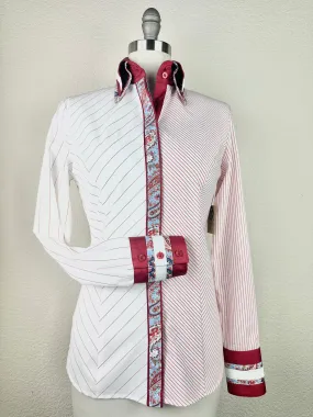 CR Statement Red and White Asymmetrical Stripes