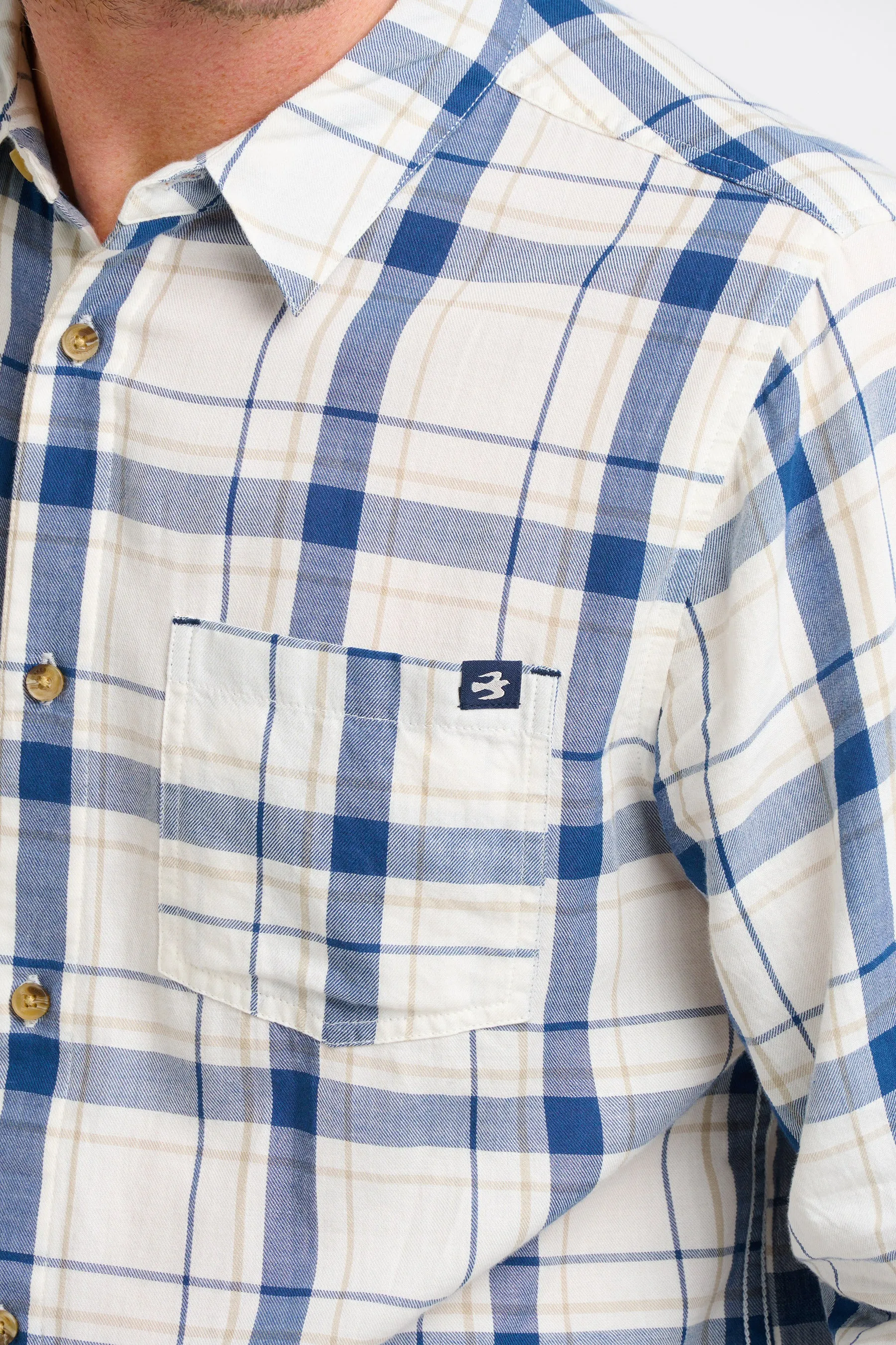 Cream Long Sleeve Checked Shirt