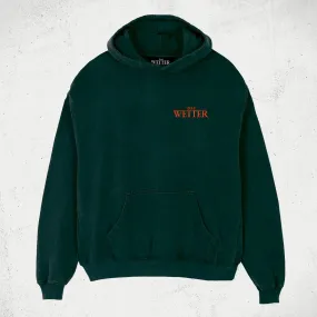 Das Wetter-Deluxe-Hoodie »Es kann nur besser werden« (Grün/ Orange)