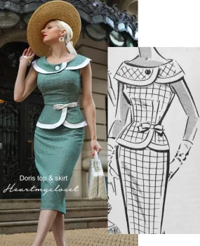 Doris - vintage 1950s suit with pencil skirt