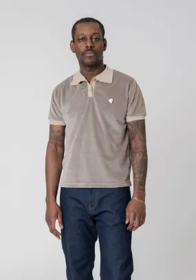 Embroidered Logo Polo Shirt Light Brown TSHI000450