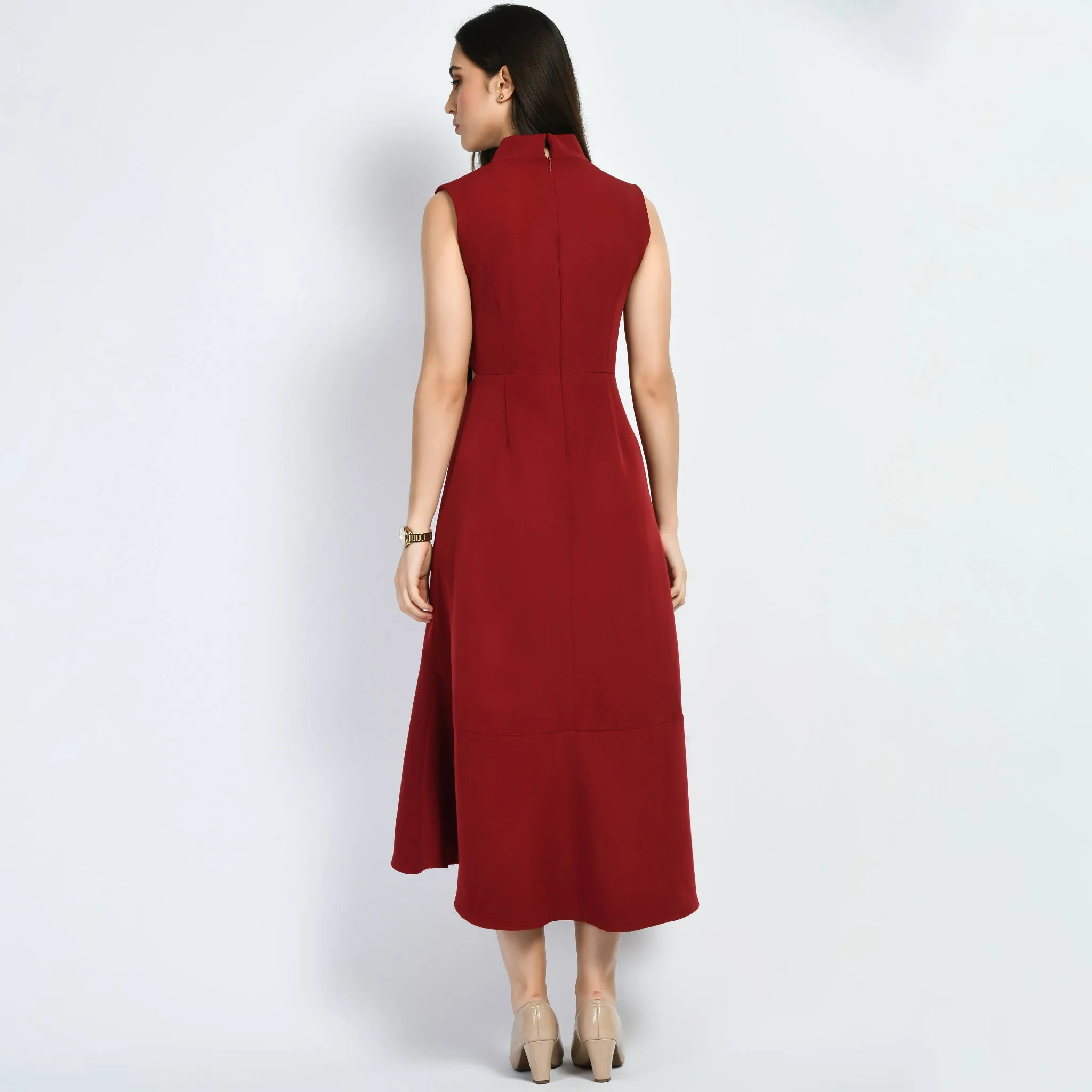 Exude Vivacity Cut out Maxi Dress (Red)