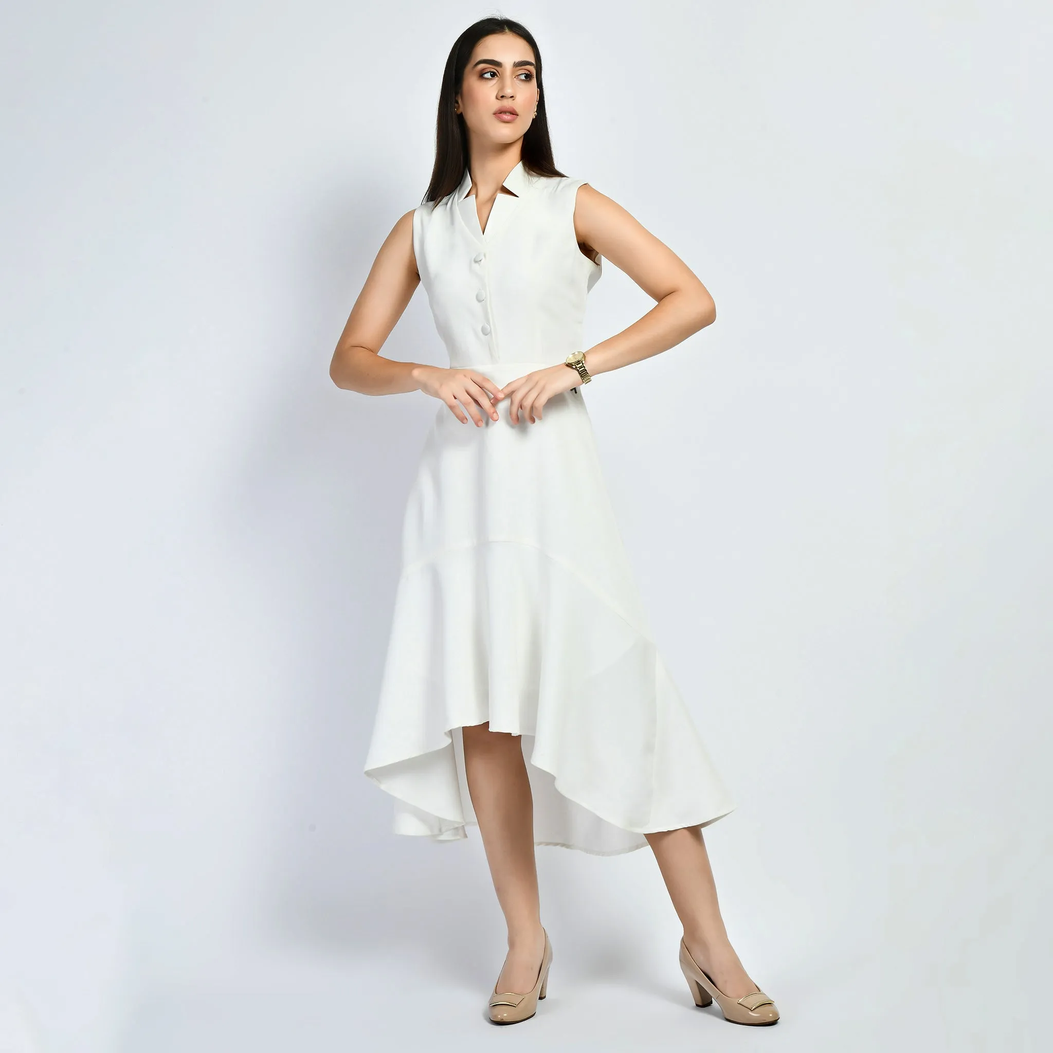 Exude Vivacity Cut-out Maxi Dress (White)