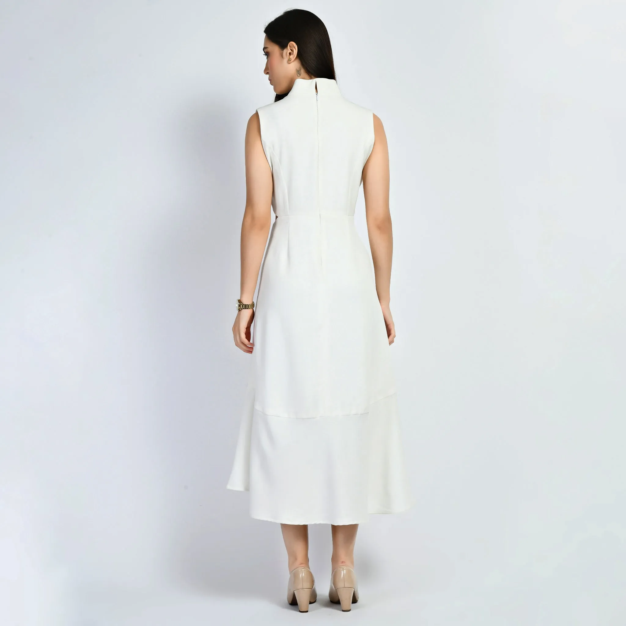 Exude Vivacity Cut-out Maxi Dress (White)