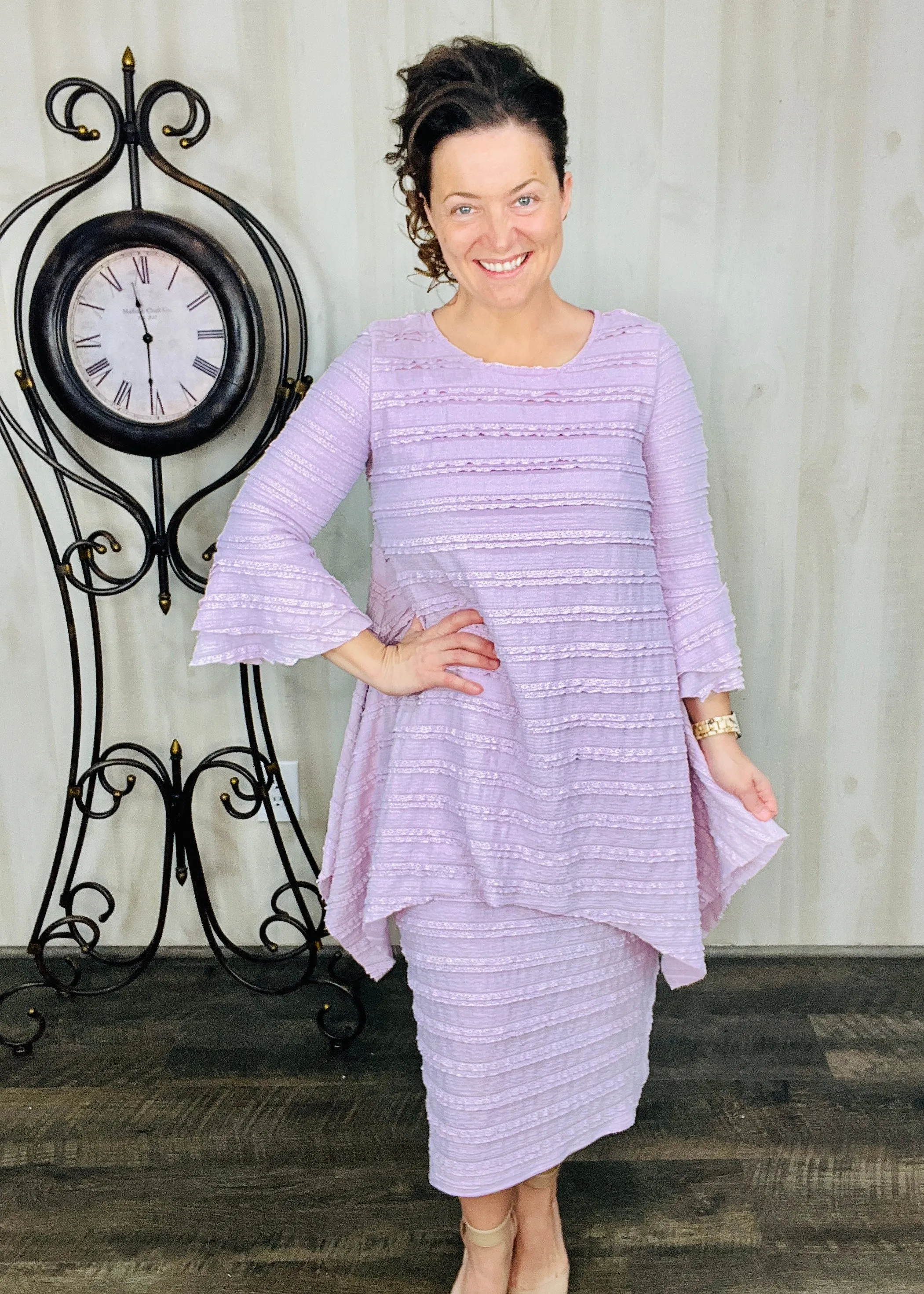 Feminine & Lace Tunic- Lavender