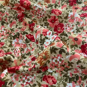 FS818_2 Beige Floral Cotton Poplin