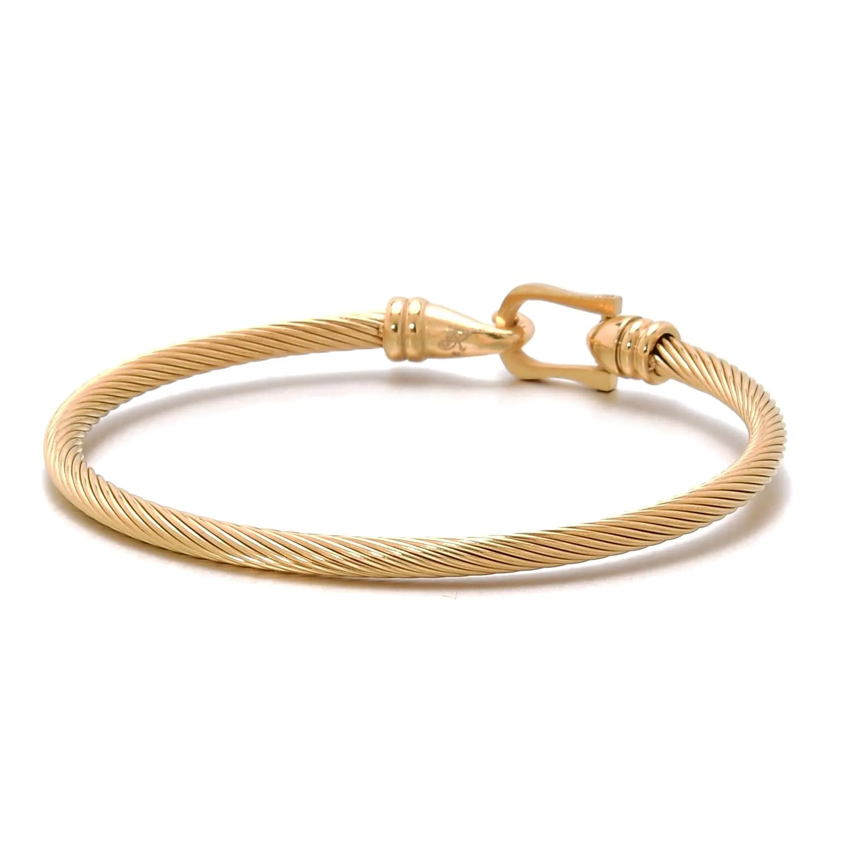 Gold Derby Cable Braided Steel Hearts Bracelet