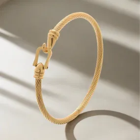 Gold Derby Cable Braided Steel Hearts Bracelet