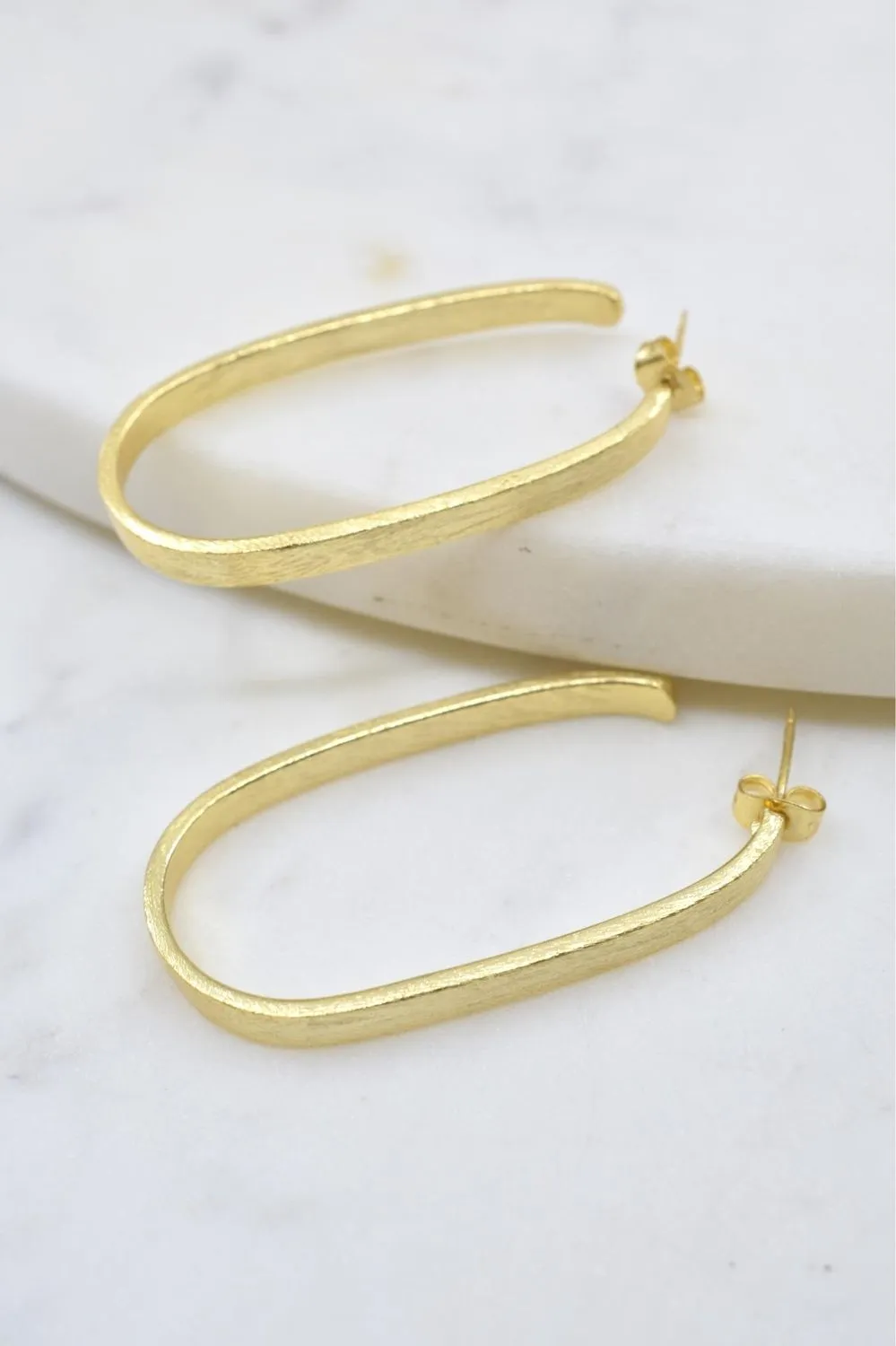 Gold Oval Hoop Earrings