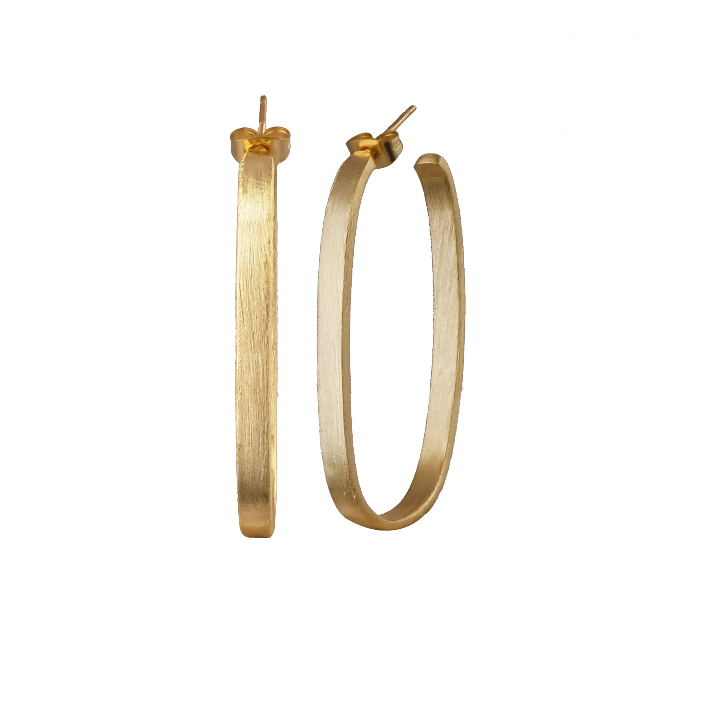 Gold Oval Hoop Earrings