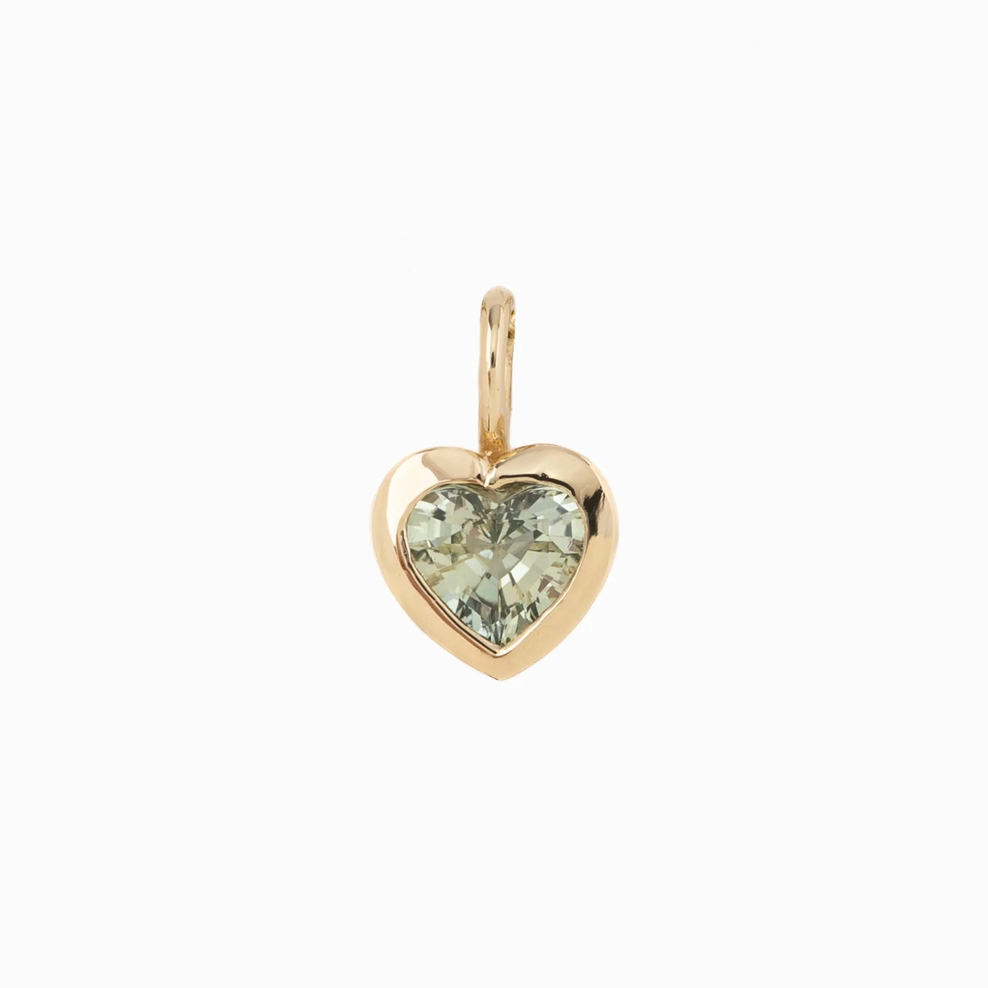 Green Sapphire Heart Necklace 14K Gold