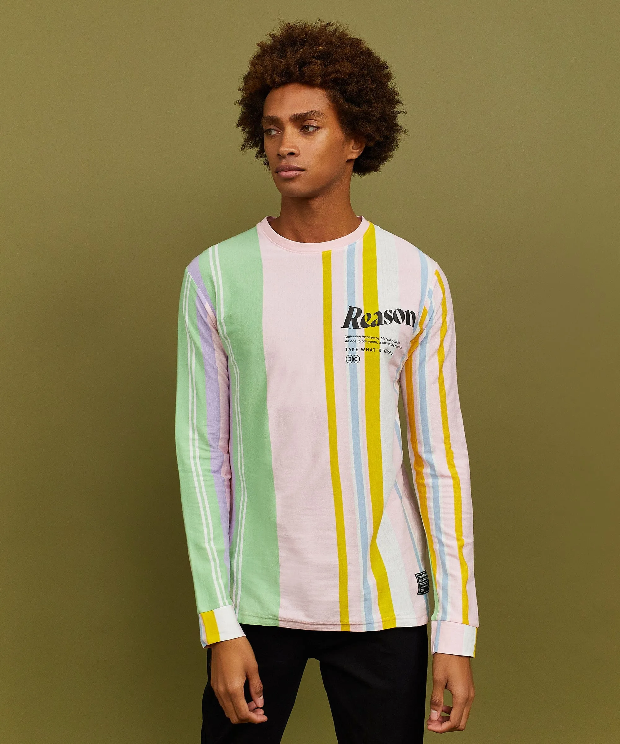 Hanover Striped Long Sleeve Logo Tee