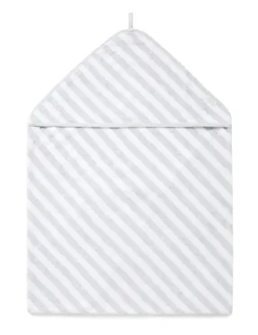 Hooded Towel | Pale Grey Stripe