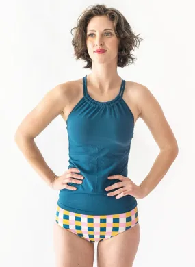 Indigo Double-Cinch Tankini Top