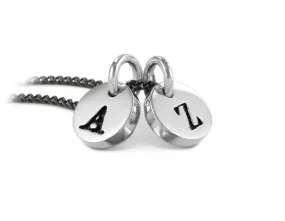 Initial Charm Necklace (2 Initials) - Silver