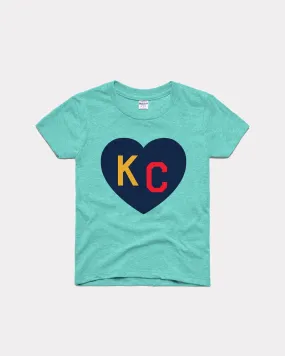 Kids Teal & Navy KC Heart T-Shirt