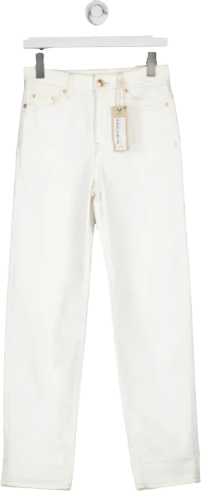 M&S Cream Boyfriend Jeans UK 6