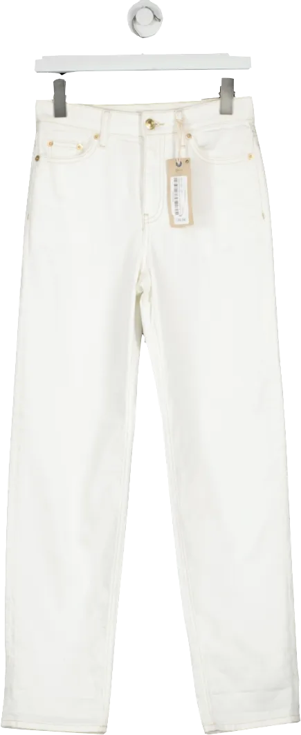 M&S Cream Boyfriend Jeans UK 6