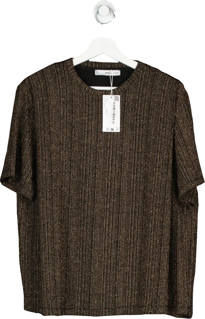 MANGO Metallic Lurex Knitted T Shirt BNWT UK L