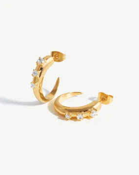 Medium Claw Studded Hoop Earrings