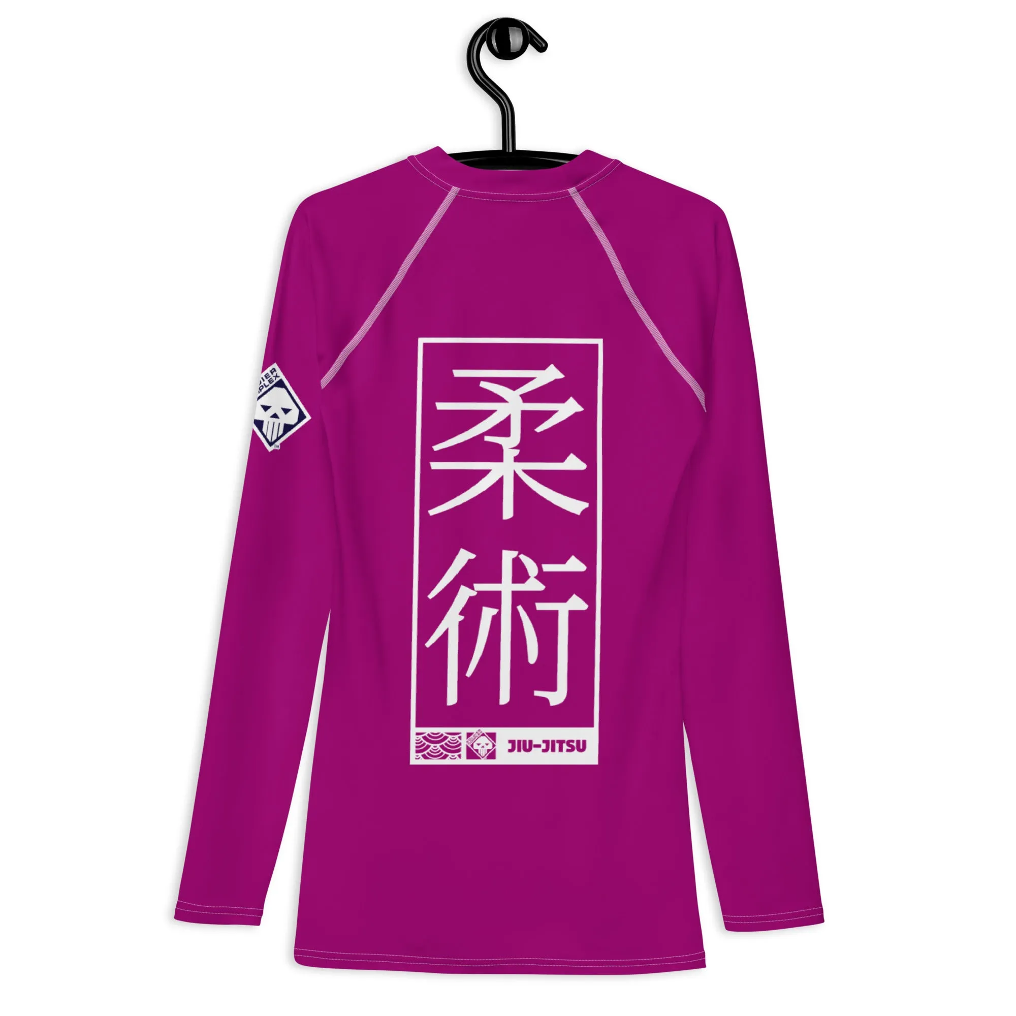 Mens Long Sleeve BJJ Rash Guard - Jiu-Jitsu 003 - Vivid Purple