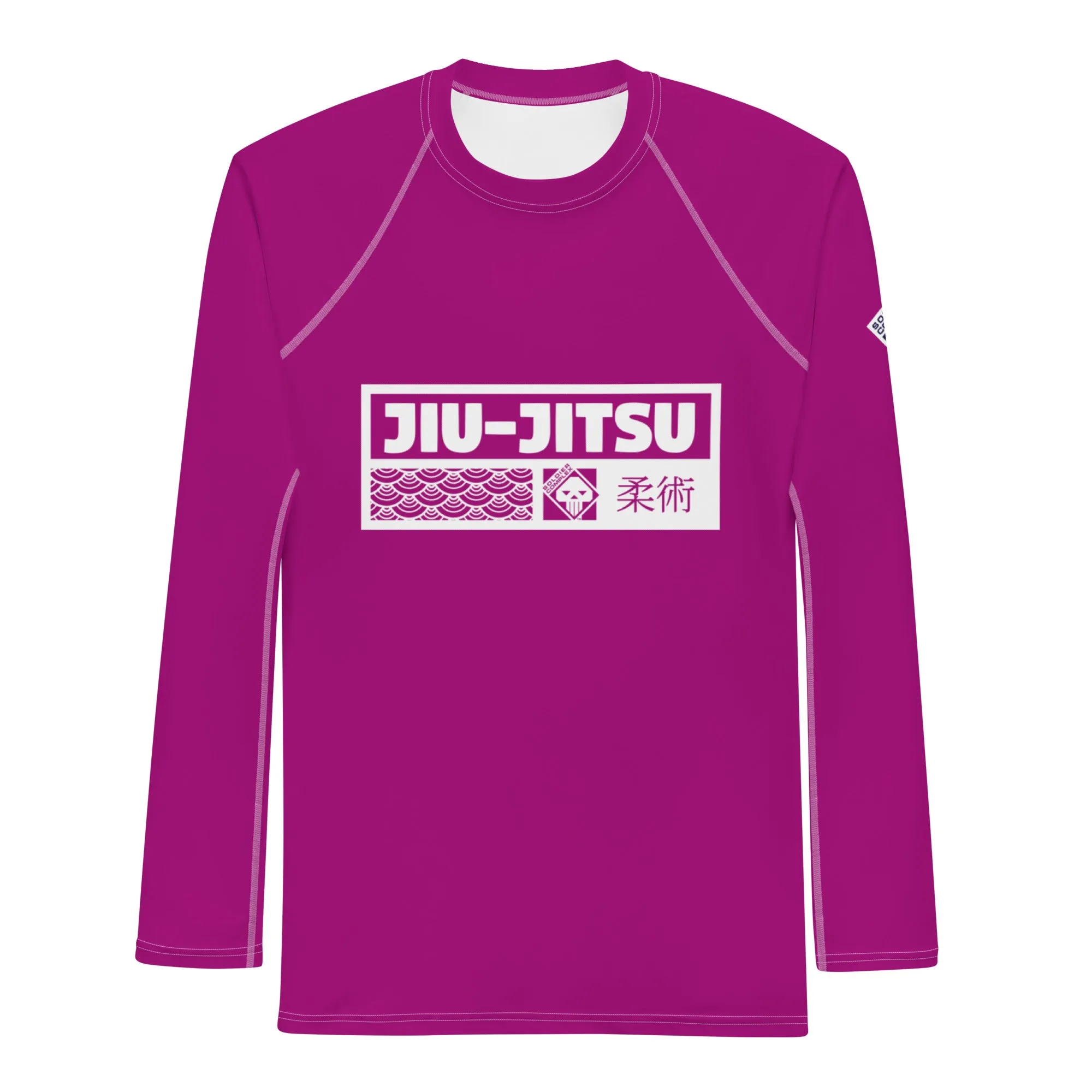 Mens Long Sleeve BJJ Rash Guard - Jiu-Jitsu 003 - Vivid Purple